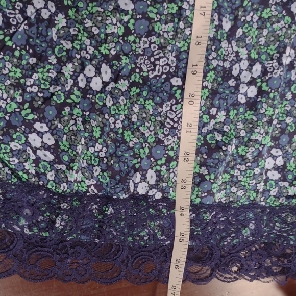 Aerie Blue and Green Floral Lace BabyDoll - Picture 10 of 12